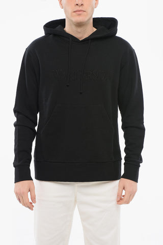 Brushed Cotton Hoodie with Embroidered Logo