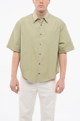 Short-sleeved Popeline Shirt with Breast-pocket