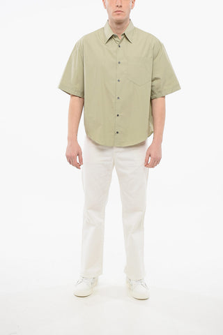 Short-sleeved Popeline Shirt with Breast-pocket