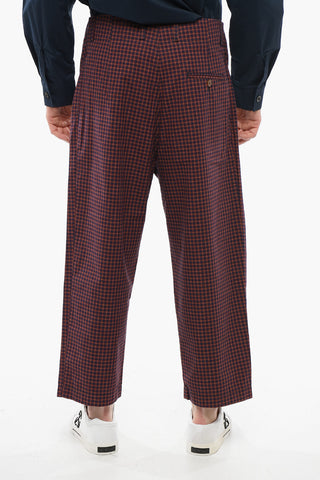 Gingham Patterned Cotton Pants