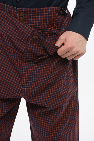 Gingham Patterned Cotton Pants
