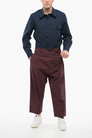 Gingham Patterned Cotton Pants