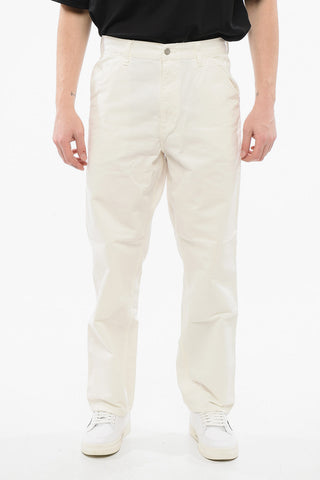 Solid Color NEWCOMB Casual Pants with Logoed Button