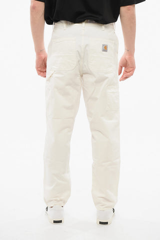 Solid Color NEWCOMB Casual Pants with Logoed Button