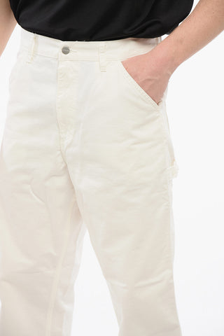 Solid Color NEWCOMB Casual Pants with Logoed Button