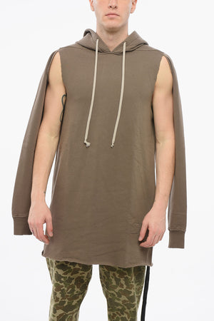 DRKSHDW Cotton Hoodie with Cut-outs and Raw-Edge Trims