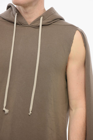 DRKSHDW Cotton Hoodie with Cut-outs and Raw-Edge Trims