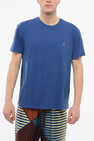 Crew Neck Cotton T-Shirt with Breast-pocket
