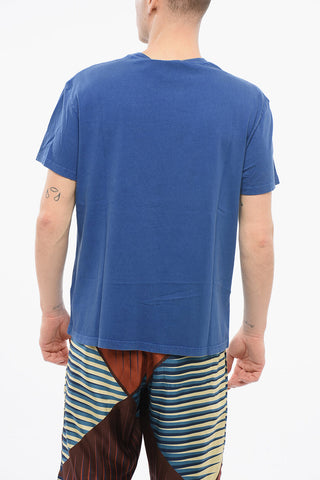 Crew Neck Cotton T-Shirt with Breast-pocket