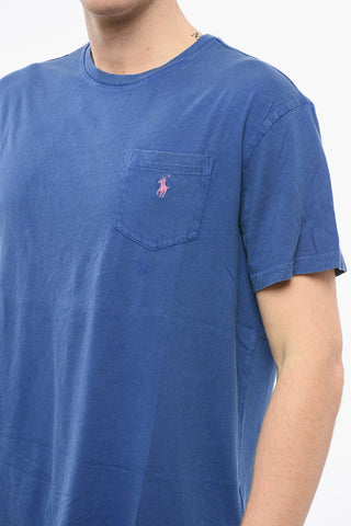 Crew Neck Cotton T-Shirt with Breast-pocket