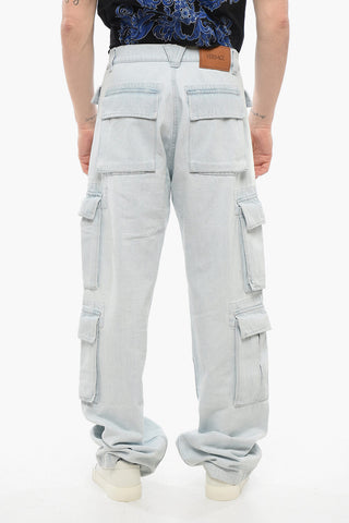 Jeans Cargo in Denim Lavaggio Chiaro 28cm