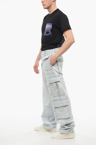 Jeans Cargo in Denim Lavaggio Chiaro 28cm
