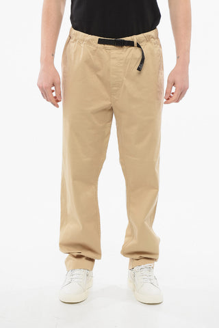 Stretch Cotton Casual Pants with Industrial Belt
