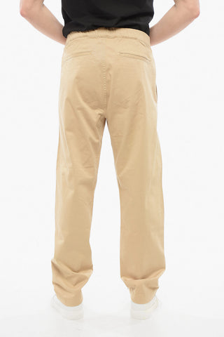 Stretch Cotton Casual Pants with Industrial Belt