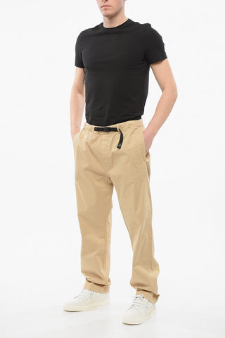 Stretch Cotton Casual Pants with Industrial Belt