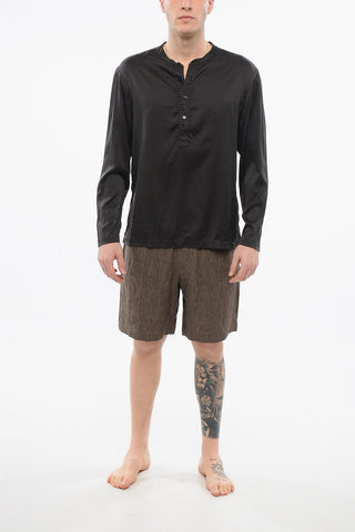Long Sleeved Pajama Top With Buttons