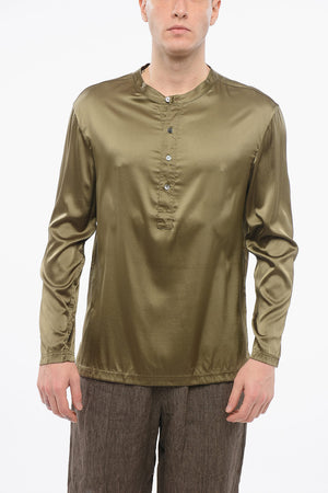 Top Pigiama A Maniche Lunghe Con Bottoni