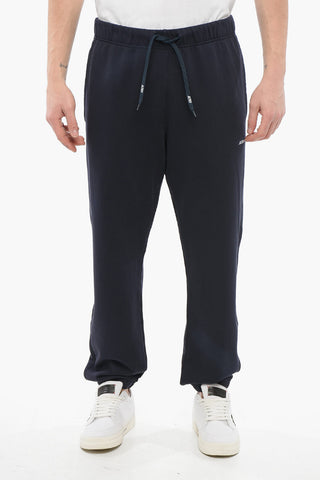 Joggers in Cotone a Tinta Unita con Elastico in Vita