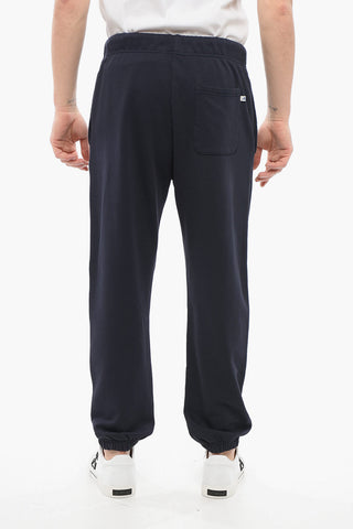 Joggers in Cotone a Tinta Unita con Elastico in Vita