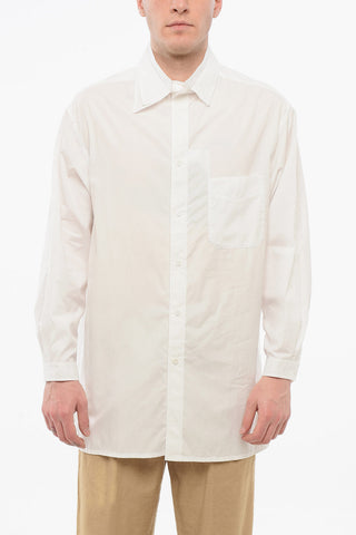Camicia in Popeline con Spacchi Laterali Abbottonati