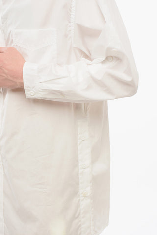 Camicia in Popeline con Spacchi Laterali Abbottonati