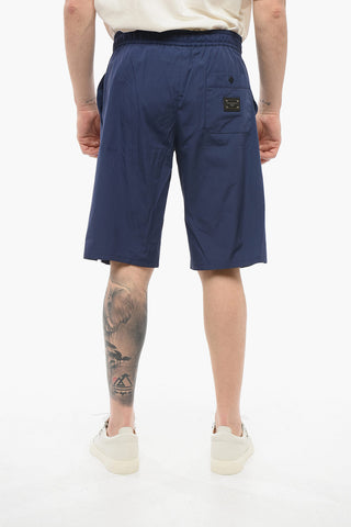 Shorts in Cotone con Elastico in Vita
