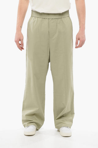 4-Pocketed Cotton Pants with Elastic Waistband