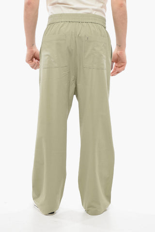 4-Pocketed Cotton Pants with Elastic Waistband