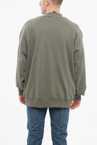JEANS COUTURE Crew Neck Brushed Cotton Sweatshirt with Printed Logo