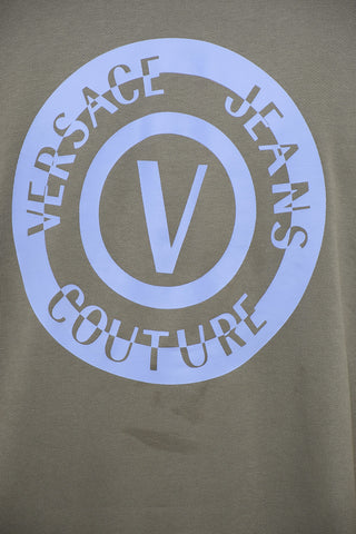 JEANS COUTURE Crew Neck Brushed Cotton Sweatshirt with Printed Logo