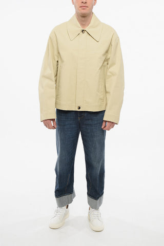 Coated Cotton Zip-up Jacket