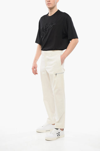 Pantaloni Chino in Cotone Stretch con Passanti