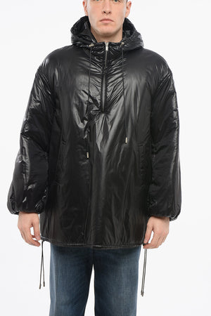 Padded Anorak With Hood And Drawstring Hem