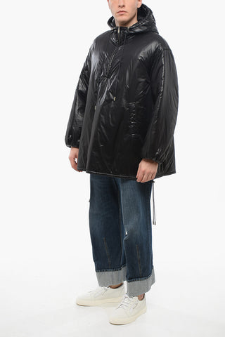 Padded Anorak With Hood And Drawstring Hem