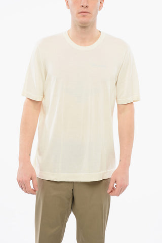 T-shirt Girocollo in Cotone a Tinta Unita 