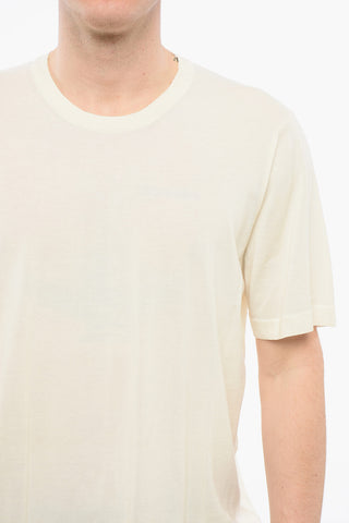 T-shirt Girocollo in Cotone a Tinta Unita 