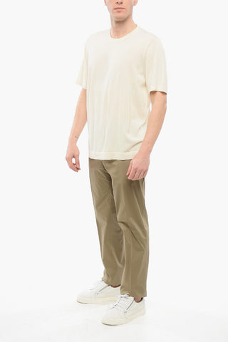 T-shirt Girocollo in Cotone a Tinta Unita 