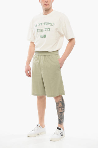 4-Pocketed Cotton Shorts with Elastic Waistband