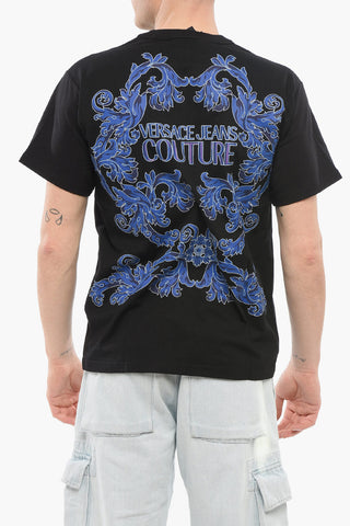 JEANS COUTURE Crew Neck Cotton T-Shirt with Printed Breast-pocket