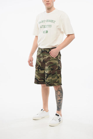 Cargo shorts with camouflage print