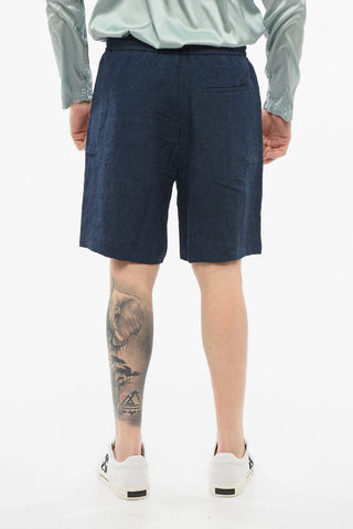 EMPORIO 4-Pocketed Linen Shorts with Drawstring