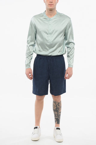 EMPORIO 4-Pocketed Linen Shorts with Drawstring