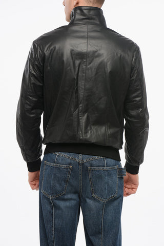 GIORGIO Reversible Leather Jacket with Embroidered Logo