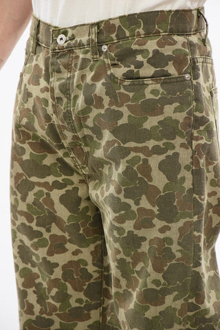 5-Pocketed Camouflage Patterned Cotton Pants