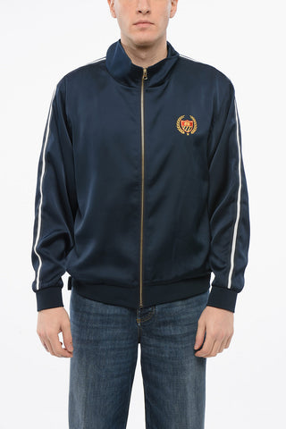 Satin ACADEMY Mock Neck Sweatshihrt with Contrasting Side Bands