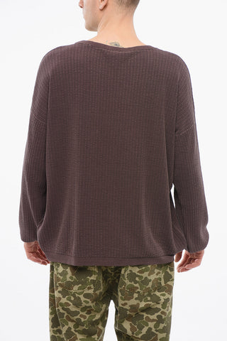 Silk Blend POPOVER Crew-neck Sweater