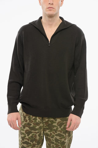 EMPORIO Pullover Mock Neck in Lana Vergine con Half Zip