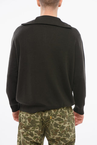 EMPORIO Pullover Mock Neck in Lana Vergine con Half Zip