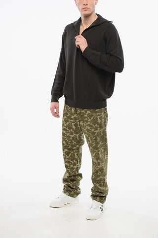 EMPORIO Pullover Mock Neck in Lana Vergine con Half Zip
