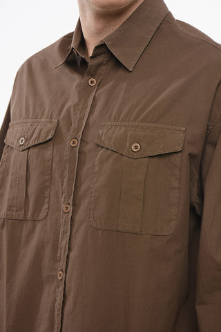 EMPORIO Camicia Sahariana in Cotone Popeline